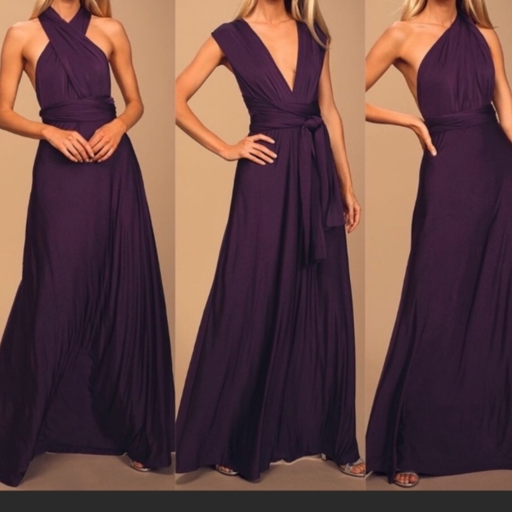 lulu’s plum convertible maxi dress